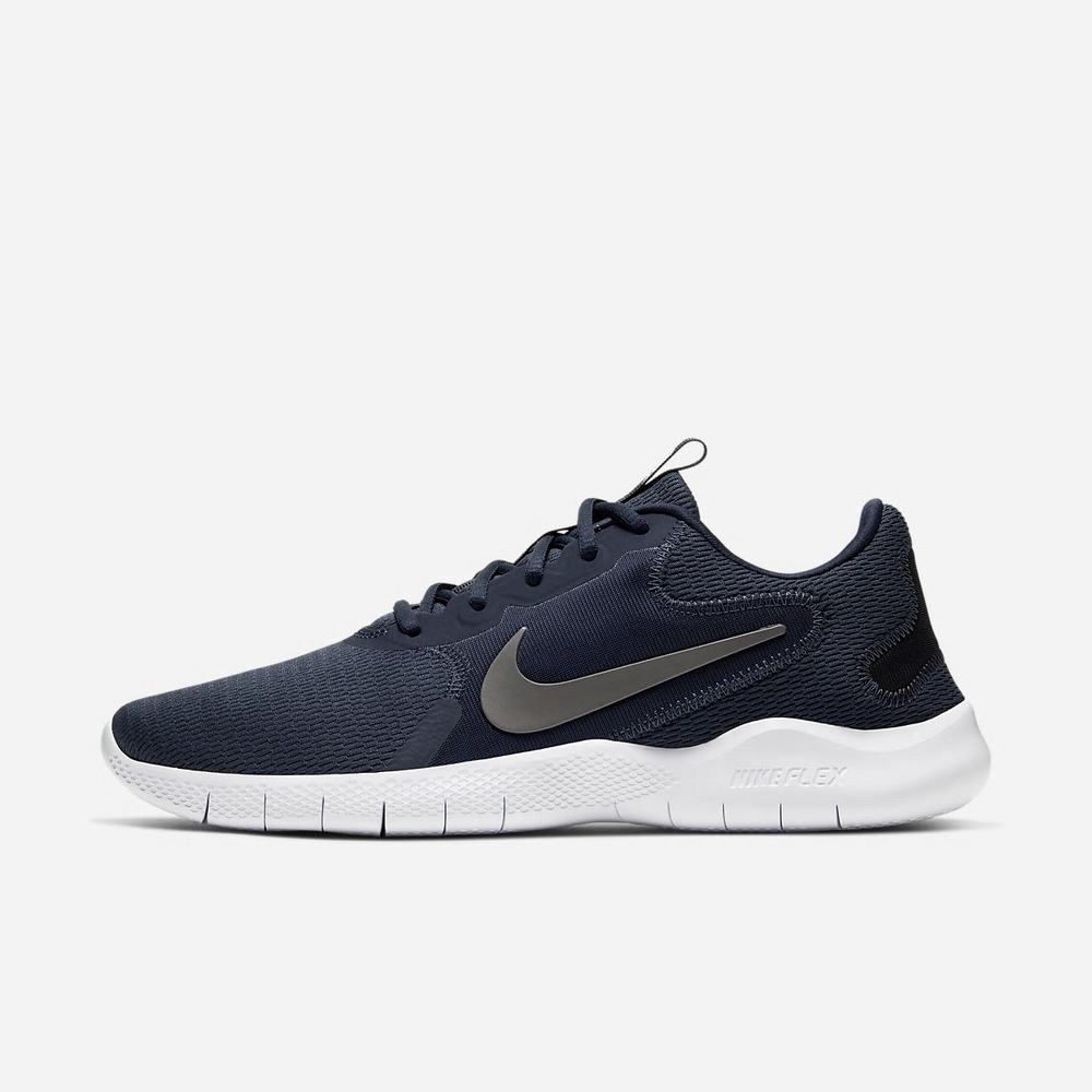 Chaussure De Running Nike Flex Experience Run 9 Bleu Marine 6093-874 Obsidian/Black/Metallic Cool Grey Homme | OAE-11647084